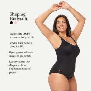 Ruby Ribbon Shaping Smoothing Black Legless Bodysuit Leotard NIP 40 XL